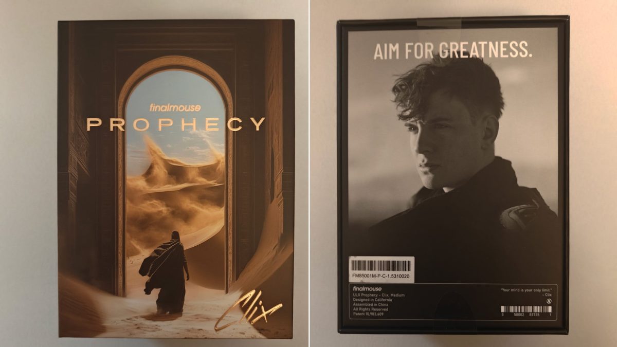 the front and back of the ulx prophecy box, featuring "clix"